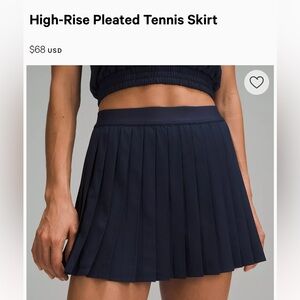 NWOT Lululemon high rise tennis skirt skort navy 8